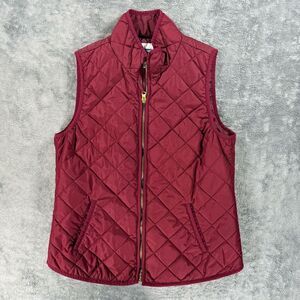 Old Navy Women’s Medium Quilted Puffer Vest Red Burgundy Layering Winter Warm